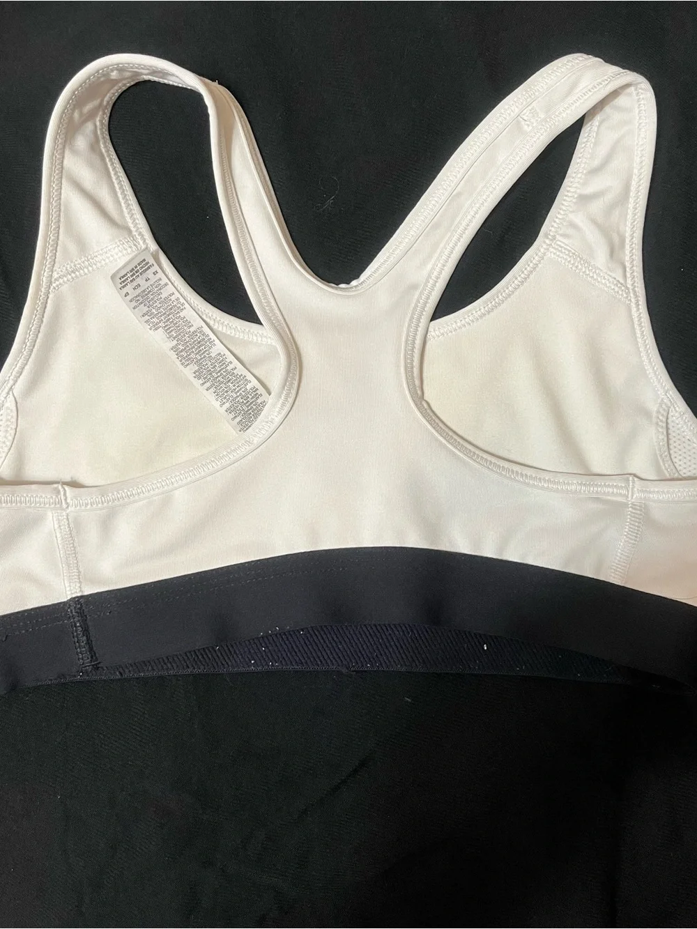 Nike White and Black Racerback Sports Bra